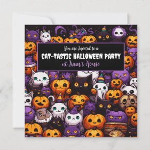 Cute Cat Thome Halloween fest Inbjudningar