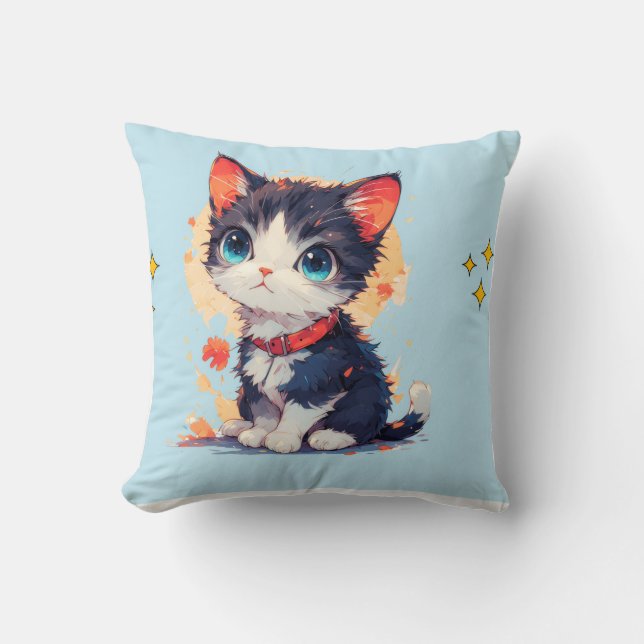 cute cat throw pilow  kudde (Framsida)