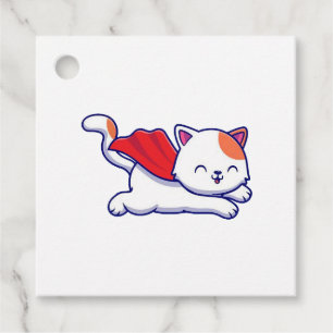 Cute cat-toppen-hjälte gåvor etiketter