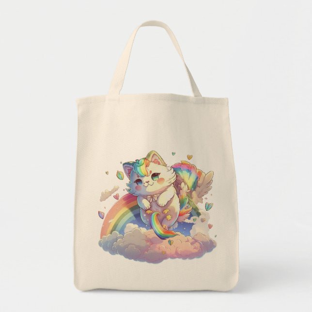 Cute Cat Tote Bag Tygkasse (Framsidan)