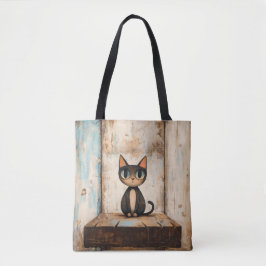 Cute Cat Tote Bag Tygkasse