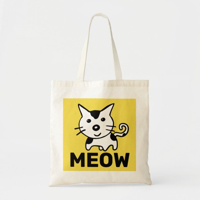 CUTE CAT TOTE MEOW (PURSE) TYGKASSE (Framsidan)