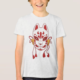 Cute Cat - Traditionell japansk rävmask med rött T Shirt