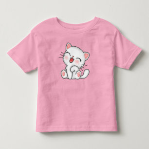Cute cat-tryckt skjorta för småbarn  t shirt