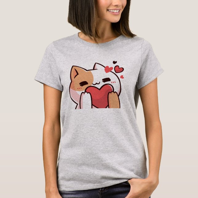 Cute Cat Tshirt T Shirt (Framsida)