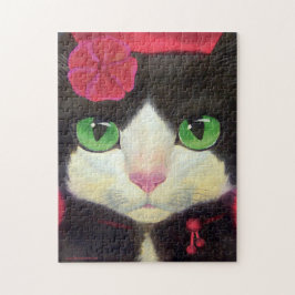 Cute Cat Tuxedo Black Kattunge Pet-målning Pussel
