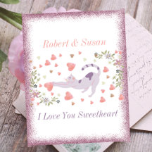 Cute Cat Typography Rosa Red Hearts Valentines day