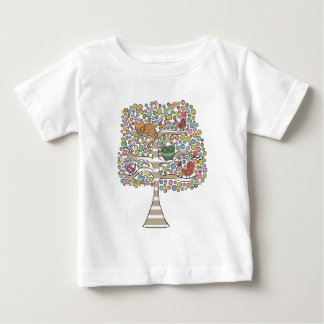 Cute Cat Uggla & Birds Sittin i en illustration av Tee