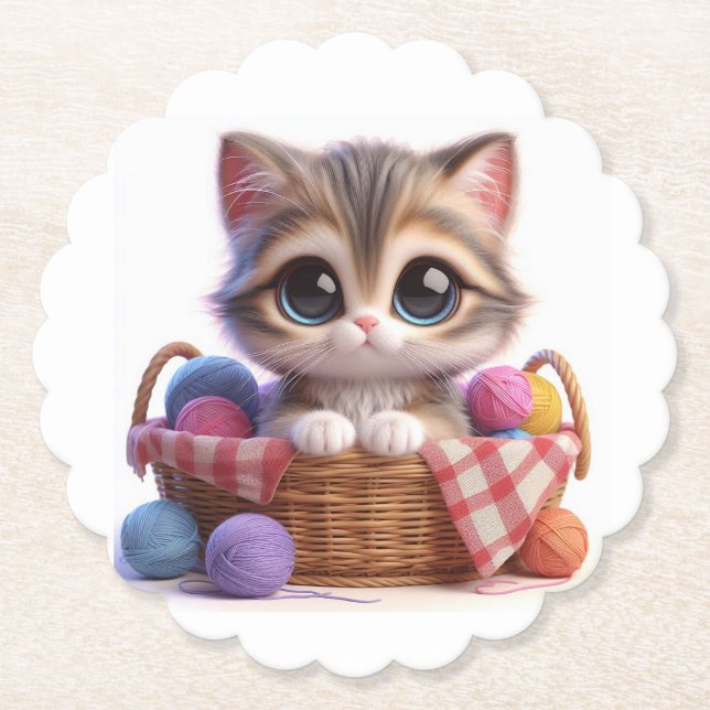 Cute Cat Underlägg Papper (Framsida)