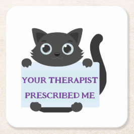 Cute Cat  Underlägg Papper Kvadrat