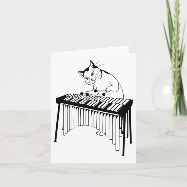 Cute Cat-uppspelning, musikal Xylophone Kort (Framsida)