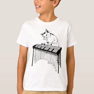 Cute Cat-uppspelning, musikal Xylophone T Shirt