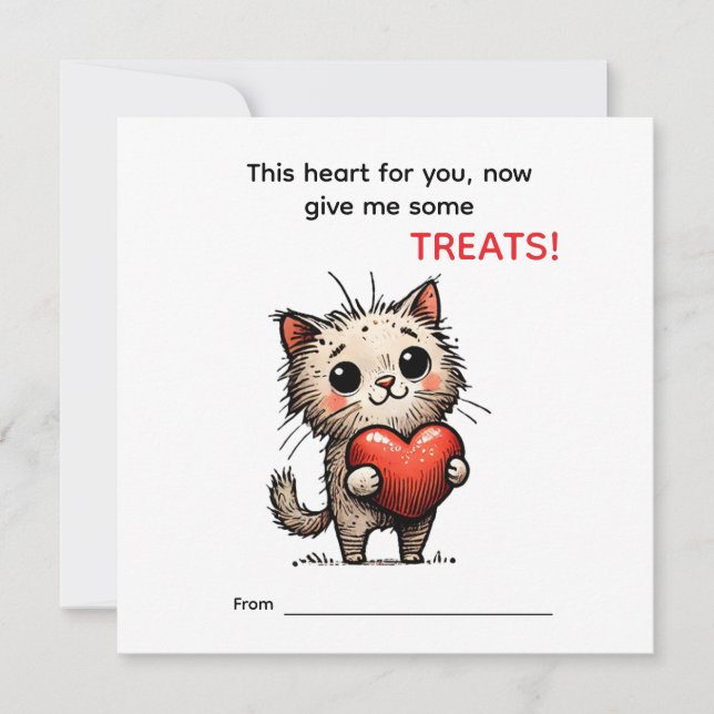 Cute Cat Valentine Card  (Framsida)