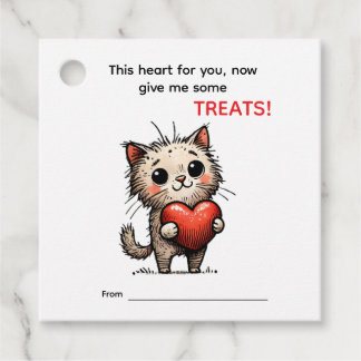 Cute Cat Valentine Card  Gåvor Etiketter
