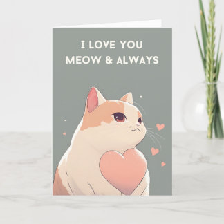 Cute Cat Valentine Day Card | Medel & Alltid Tack Kort