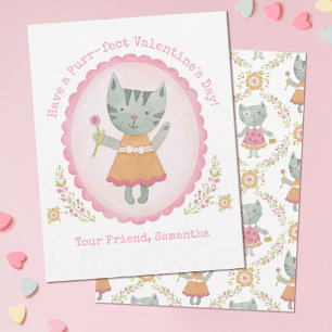 Cute Cat Valentines day kort
