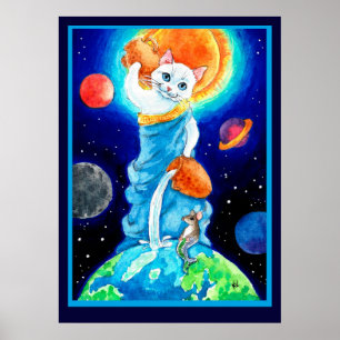 Cute Cat Vatten guddess världsdag Poster