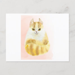 Cute cat-vattenfärg vykort