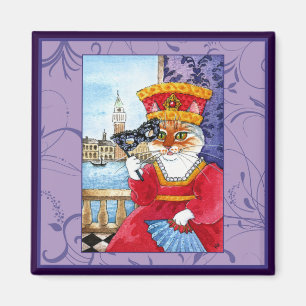 Cute cat, Venedig Carnival costume Magnet
