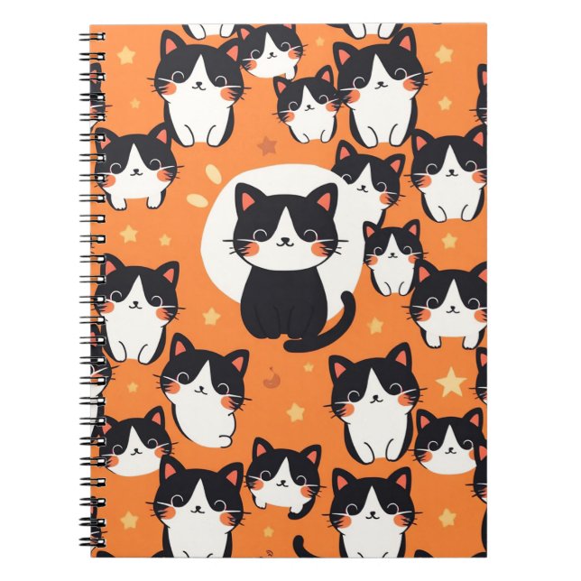 Cute Cat Vibes Anteckningsbok (Framsidan)