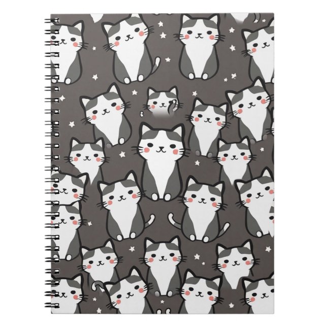Cute Cat Vibes Anteckningsbok (Framsidan)