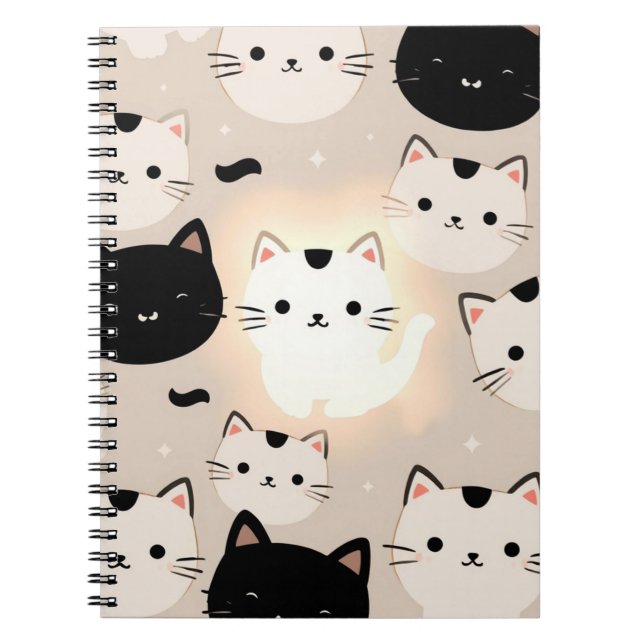 Cute Cat Vibes Anteckningsbok (Framsidan)