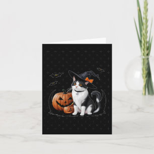 Cute Cat vid Halloween fest-märket Kort
