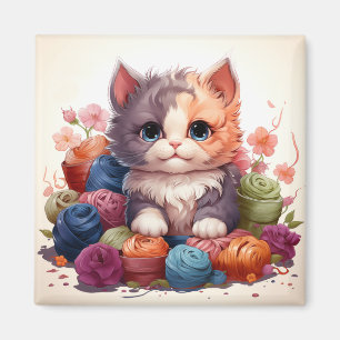 Cute cat-vintage magnet