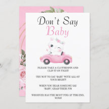 Cute Cat Vintage Rosa Car Säg inte Baby-kort