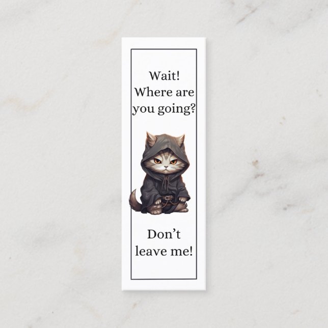 Cute Cat wait where you go Bookmark (Framsida)