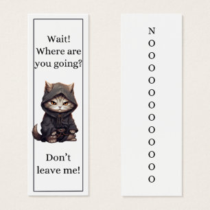 Cute Cat wait where you go Bookmark Litet Visitkort