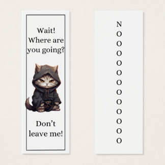 Cute Cat wait where you go Bookmark Litet Visitkort