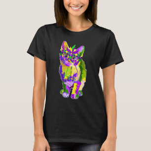 Cute Cat Wat Carnival Mask Mardi Gras Cat T Shirt