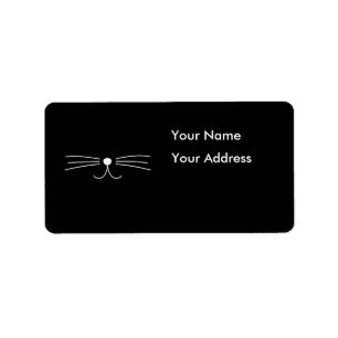 Cute Cat Whiskers Adressetikett