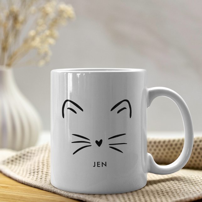 Cute Cat Whiskers Kaffemugg (Skapare uppladdad)