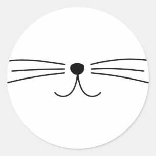 Cute Cat Whiskers Runt Klistermärke