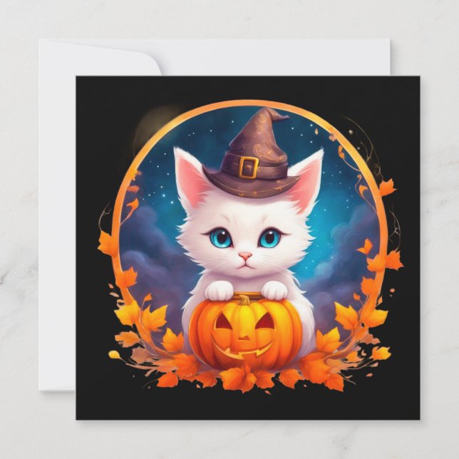Cute Cat Witch Pumpkin (Framsida)