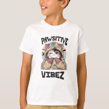 Cute Cat with a Hoodie: 'PAWSITIVE VIBEZ design