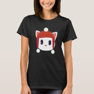 Cute Cat with Beanie Beany Warm Wool Hat Winter Sn T Shirt