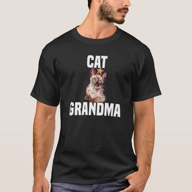 Cute cat with Fairy ljus cat morma T Shirt (Framsida)