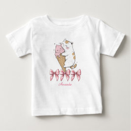 Cute Cat with Ice Cream and namn T-Shirt