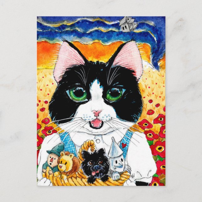 Cute Cat Wizard of Oz vycard Vykort (Framsida)