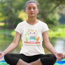 Cute Cat Yoga Älskare Lacher Mamma Women Gift T Shirt