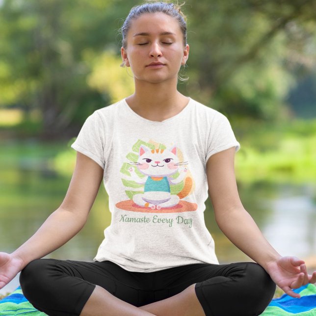 Cute Cat Yoga Älskare Lacher Mamma Women Gift T Shirt (Cute Cat Yoga Lover Teacher Mom Women Gift)
