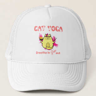 Cute Cat Yoga - "Breathe In, Purr Out" Keps