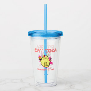Cute Cat Yoga - "Breathe In, Purr Out" Take Away Mugg