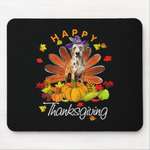 Cute Catahoula Leopard Hund Happy thanksgiving Tur Musmatta