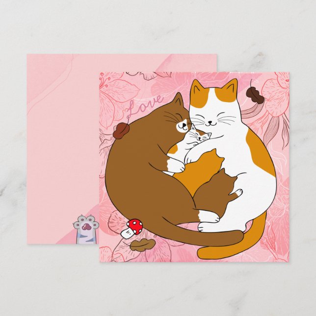 Cute Cate-Helgdag-kort Julkort (Fram/baksida)