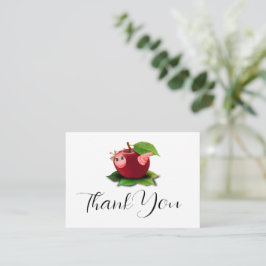 Cute Catercolumn och Apple Tackkort Card Anteckningskort
