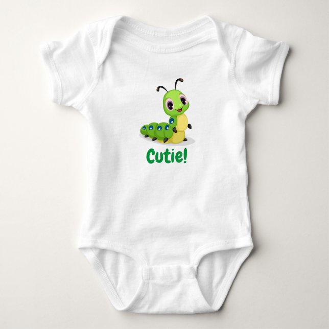 Cute Caterpelare Baby Bodykostdräkt T Shirt (Framsida)